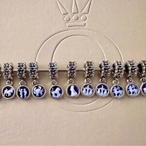 Retired‼️Authentic Pandora Cameo 925 ALE Stamped Zodiac Sign Dangle Charm ‼️